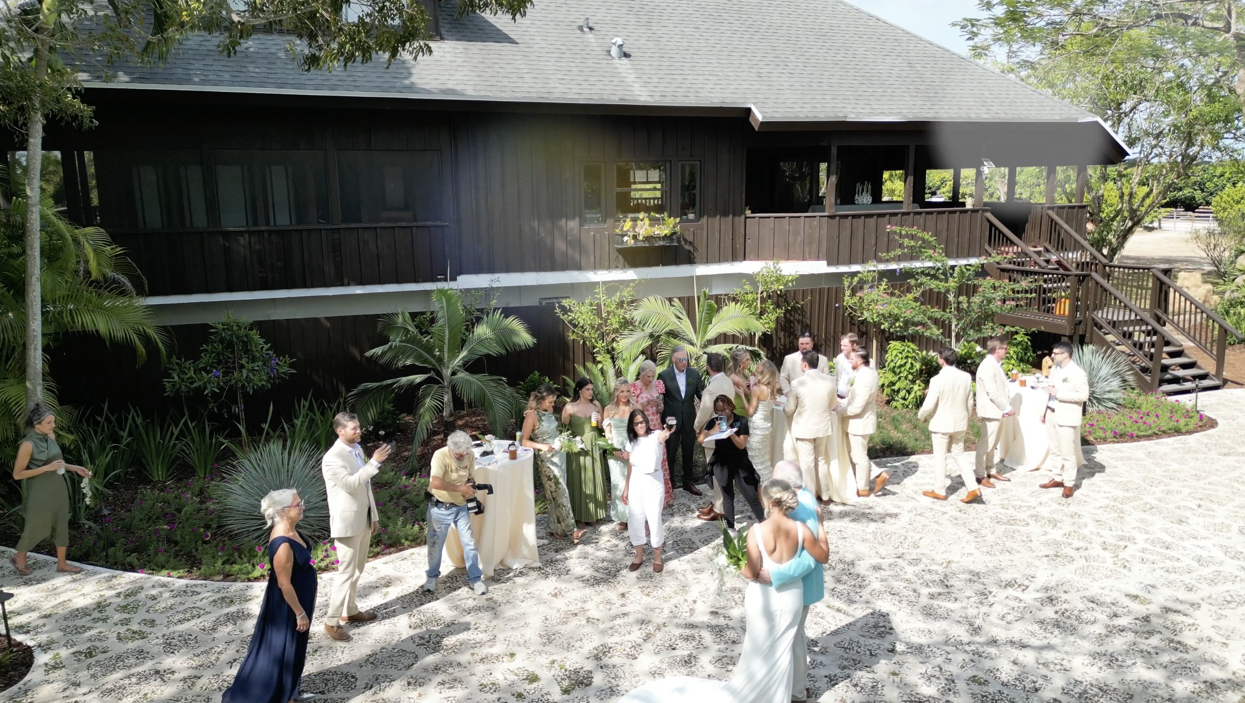 Reception event near the tiki hut